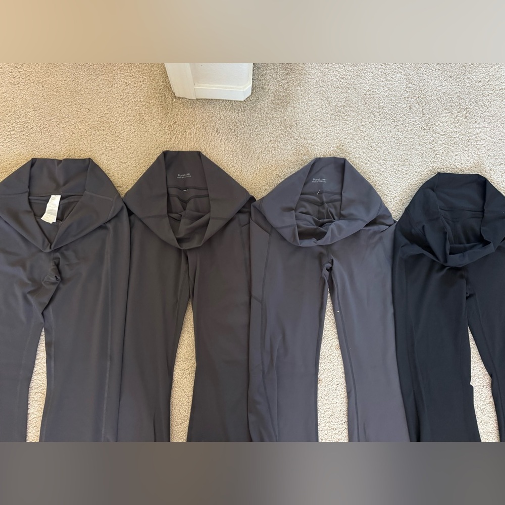 Fabletics, bundle of 4 Women's Yoga Pants — Gray and Black Flare Leg - Picture 2 of 4